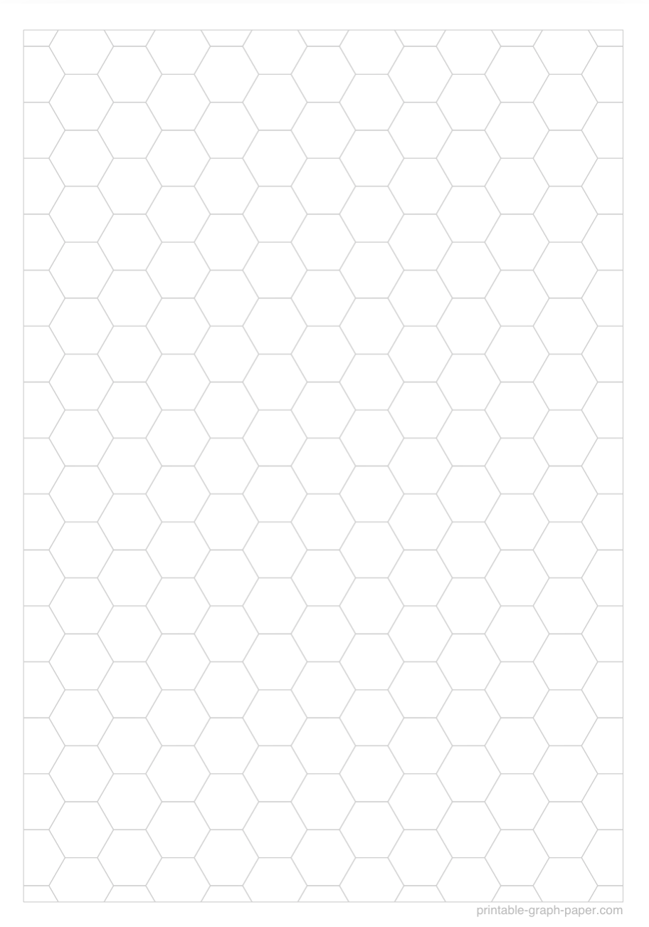 1/2" printable hexagonal graph paper