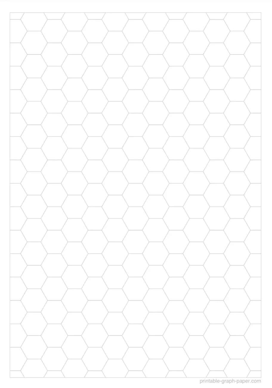 1/2" printable hexagonal graph paper