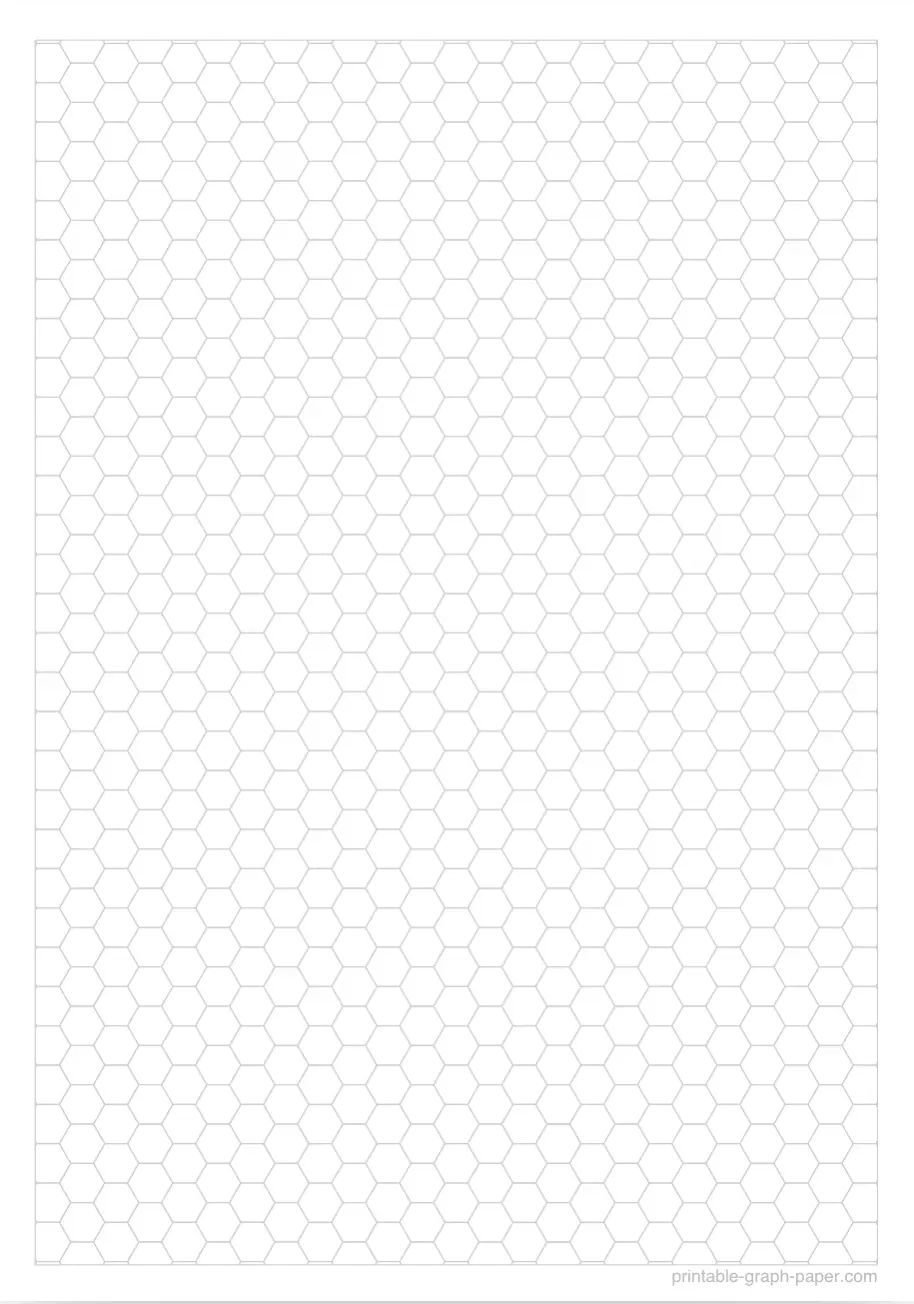 1/4" printable hexagonal graph paper