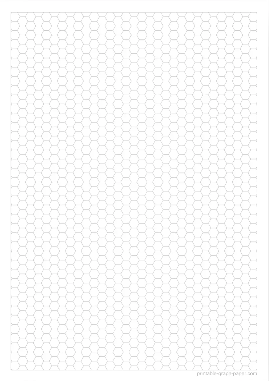 1/5" printable hexagonal graph paper