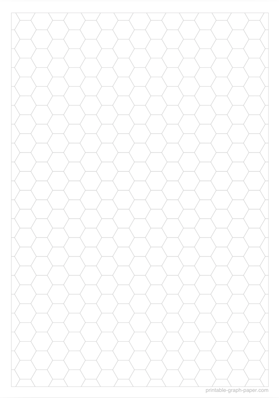 1cm printable hexagonal graph paper