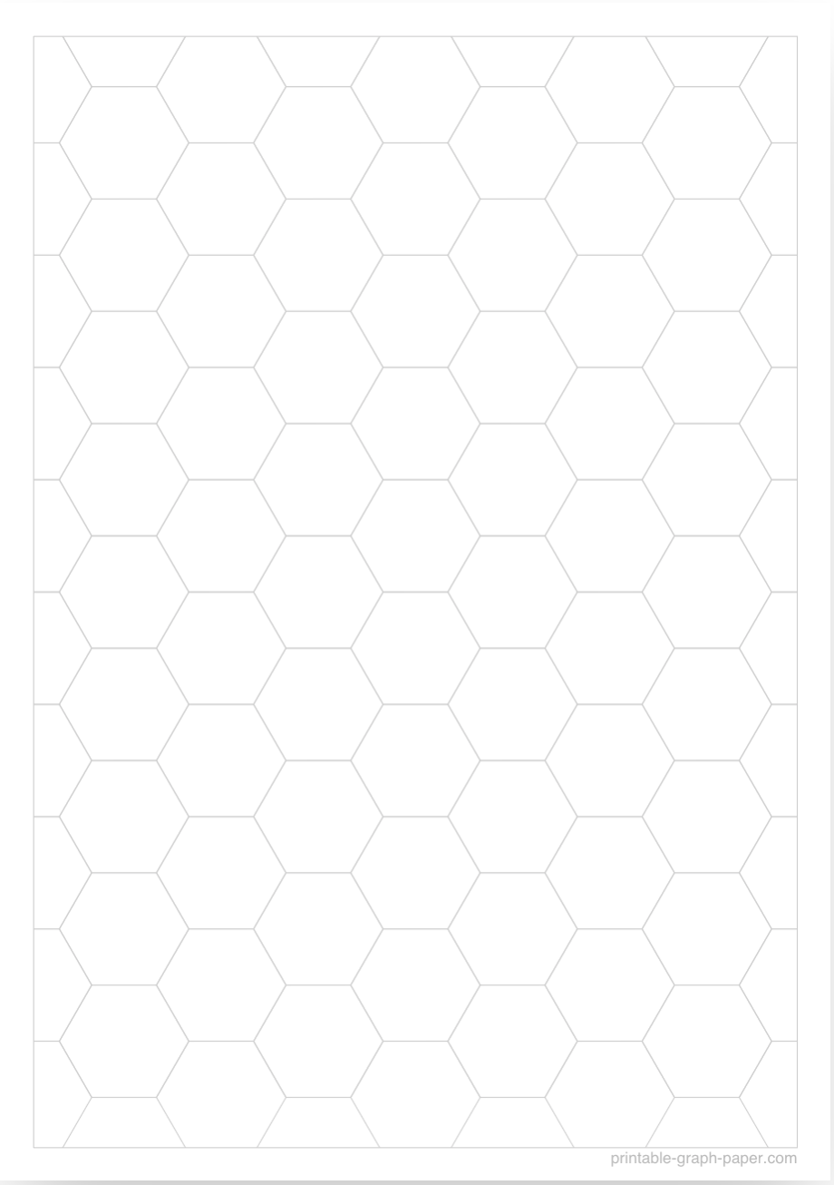 2cm printable hexagonal graph paper