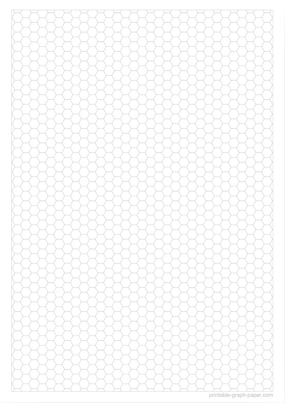 5mm printable hexagonal graph paper